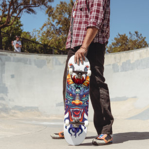 Skateboard Dragon chinois coloré