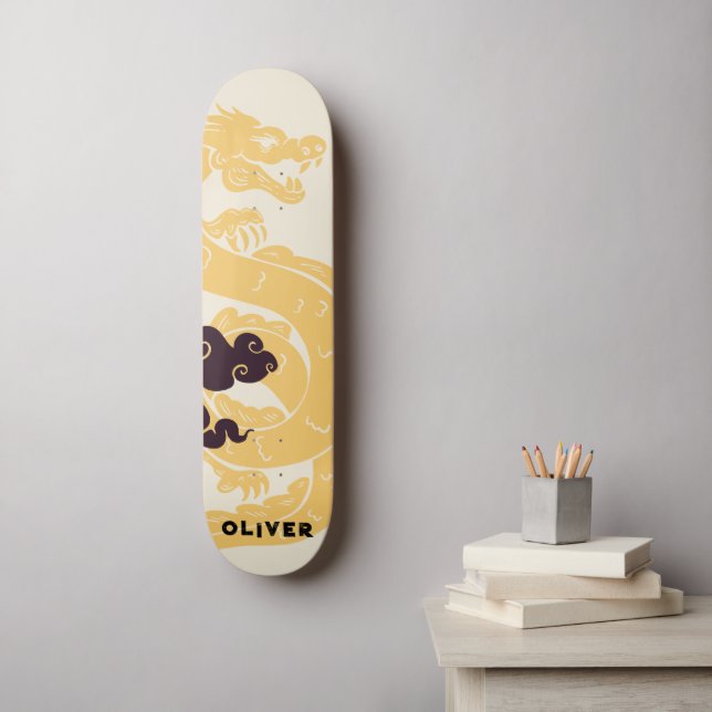 Skateboard Dragon chinois personnalisé (Art mural)