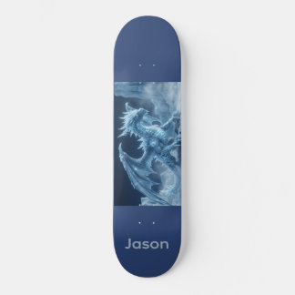 Skateboard Dragon de glace bleu 3D épique
