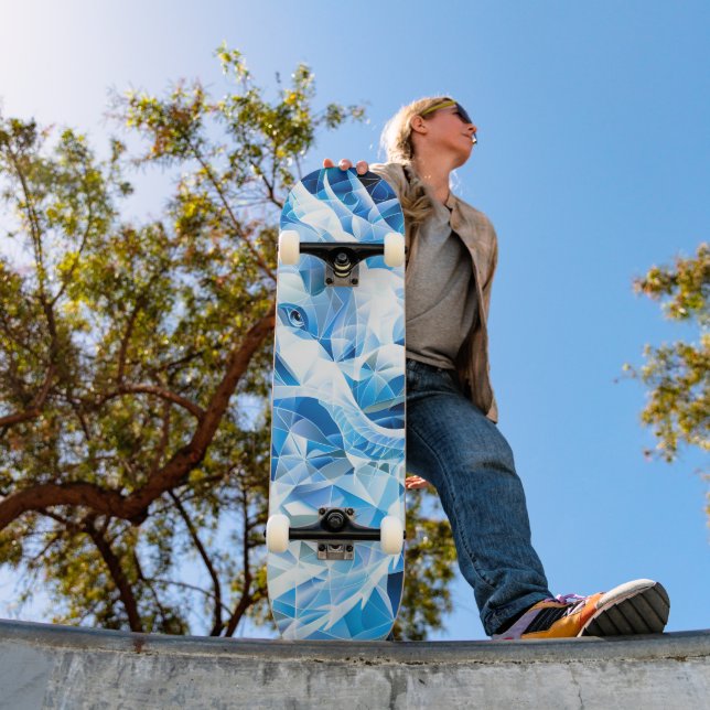 Skateboard Dragon de Mosaïque Ciel Bleu (Extérieur 1)