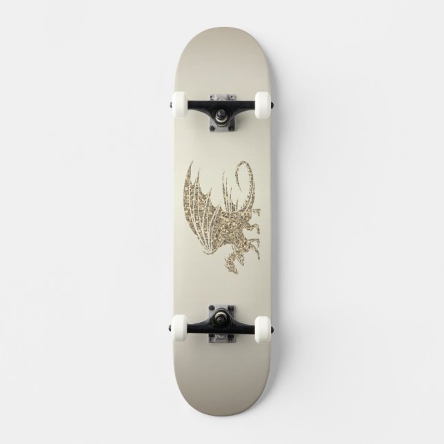 Skateboard Dragon de mosaïque Extraordinaire Golden (Recto)