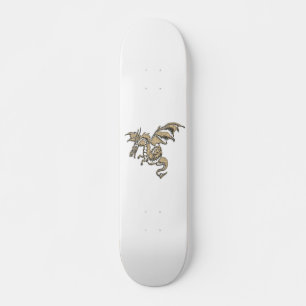 Skateboard Dragon d'or en blanc