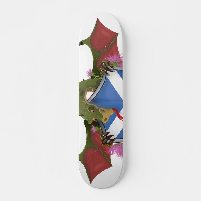 Skateboard Dragon enroulé autour du bouclier écossais (Devant)