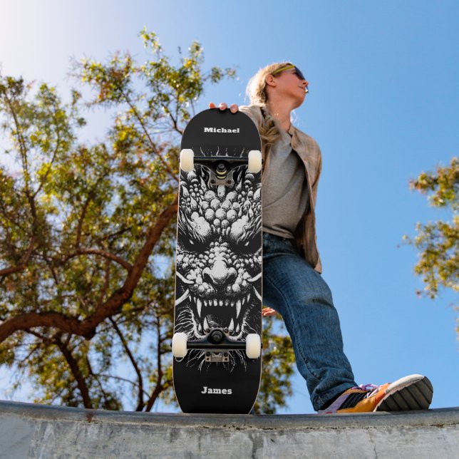 Skateboard Dragon Féroce Personnalisé (Extérieur 1)