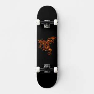 Skateboard Dragon flamboyant sur noir