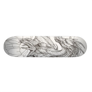 Skateboard dragon noir et blanc