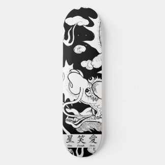 SKATEBOARD DRAGON NOIR ET BLANC
