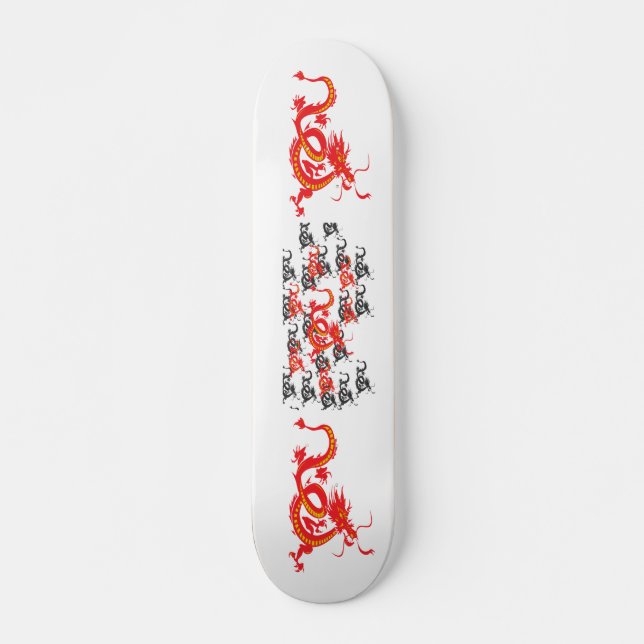 Skateboard Dragon rouge/Nouvel An chinois (Devant)