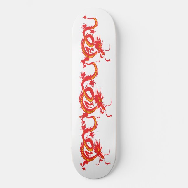 Skateboard Dragon rouge /Nouvel An chinois (Recto)