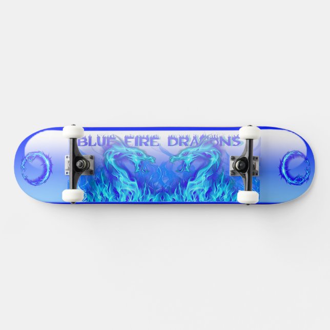 SKATEBOARD DRAGONS DE FEU BLEUS (Horz)