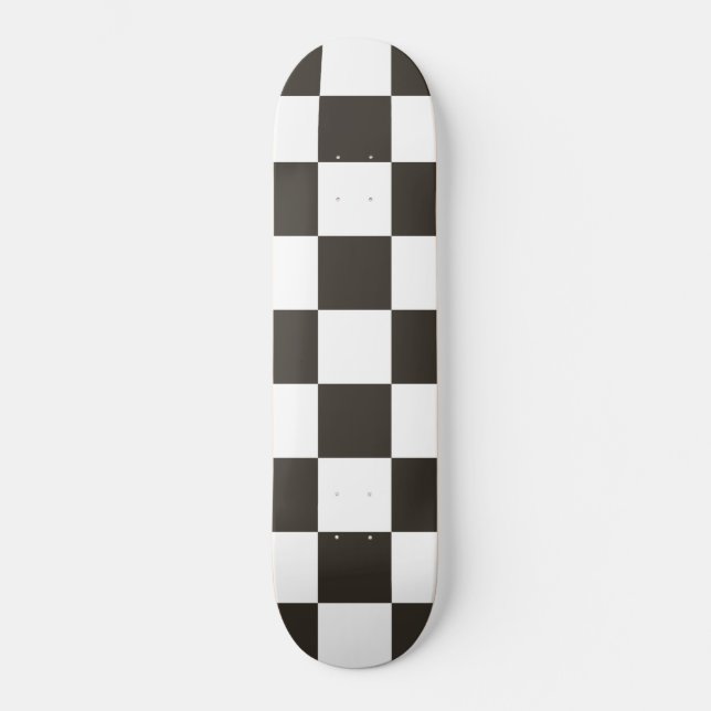 Skateboard Drapeau À damiers (noir et blanc) (Motif du vérifi (Recto)
