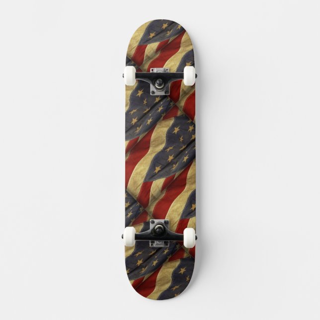 Skateboard Drapeau américain en détresse (Recto)