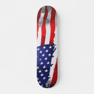 Skateboard Drapeau américain patriotique Bleu blanc rouge É