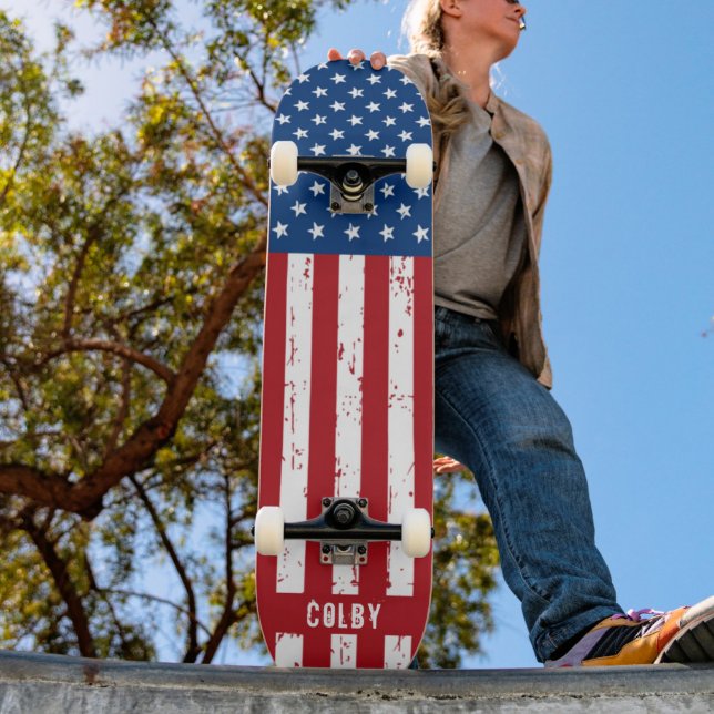 Skateboard Drapeau américain personnalisé Patriotique personn