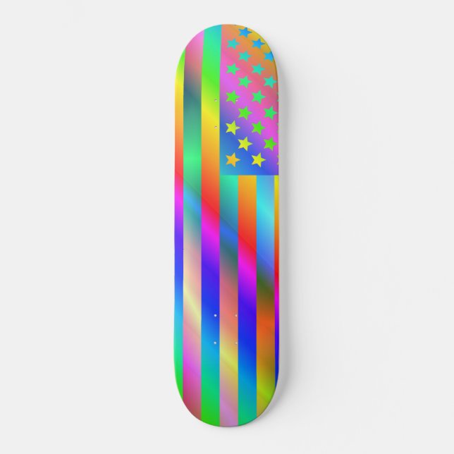 Skateboard Drapeau arc-en-ciel des États-Unis (Recto)