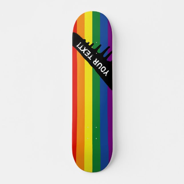 Skateboard Drapeau arc-en-ciel gay pride (Devant)