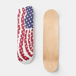 Skateboard Drapeau Bleu Rouge Design Patinage