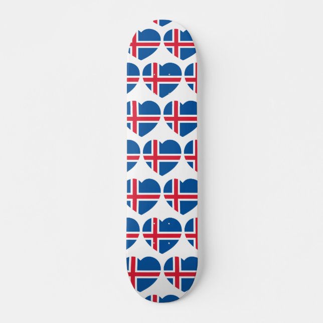 Skateboard Drapeau cardiaque islandais (Devant)