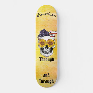 Skateboard Drapeau crânien Bow AMERICAN à travers Ombre 