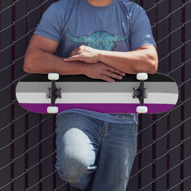 Skateboard Drapeau de fierté asexué de SlipperyJoe mettant l' (Extérieur 3)