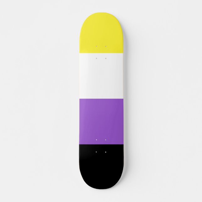 Skateboard Drapeau de fierté non binaire (Devant)