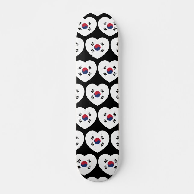 Skateboard Drapeau de la Corée du Sud Cœur (Devant)
