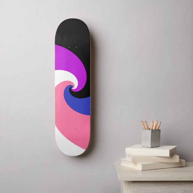 Skateboard Drapeau de la fierté Abstraite de la spirale boho  (Art mural)