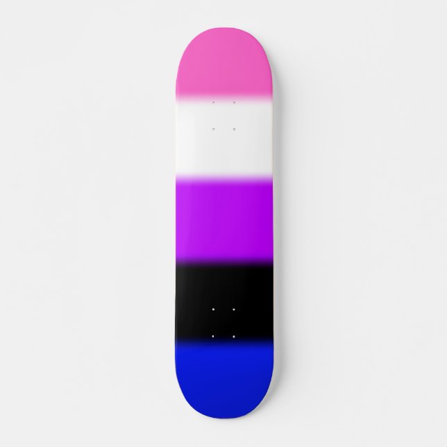 Skateboard Drapeau de la Fierté Genderfluide (Devant)