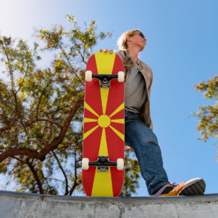 Skateboard Drapeau de la Macédoine du Nord