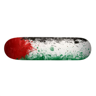 Skateboard Drapeau de la Palestine de Paint Art Grunge