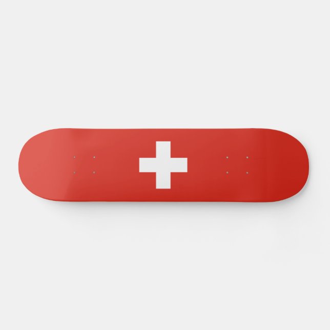 Skateboard Drapeau de la Suisse (Horz)