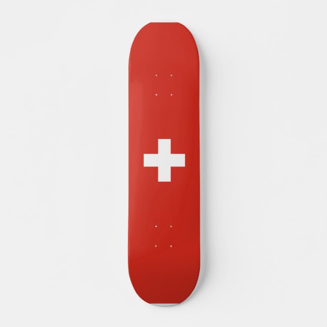 Skateboard Drapeau de la Suisse (Devant)