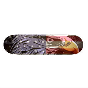 Skateboard Drapeau de l'aigle chauve de PixDezines/drapeau am