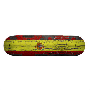 Skateboard Drapeau de l'Espagne sur la planche à roulettes