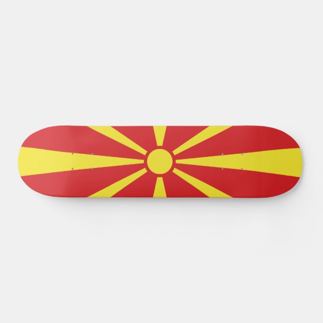 Skateboard Drapeau de Macédoine du Nord (Horz)