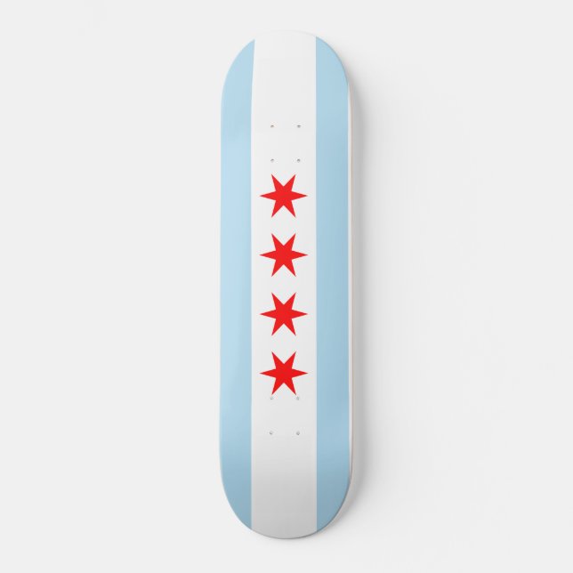 Skateboard Drapeau de planche à roulettes de Chicago (Recto)