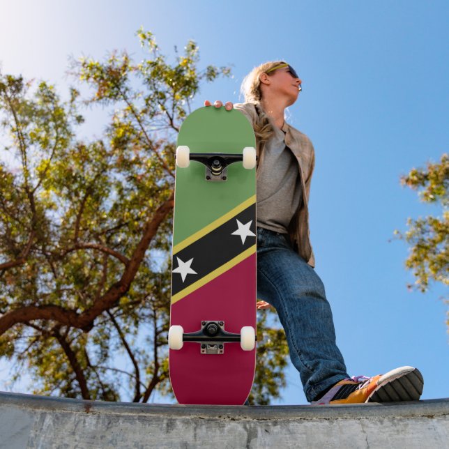 Skateboard Drapeau de Saint-Kitts-et-Nevis (Extérieur 1)