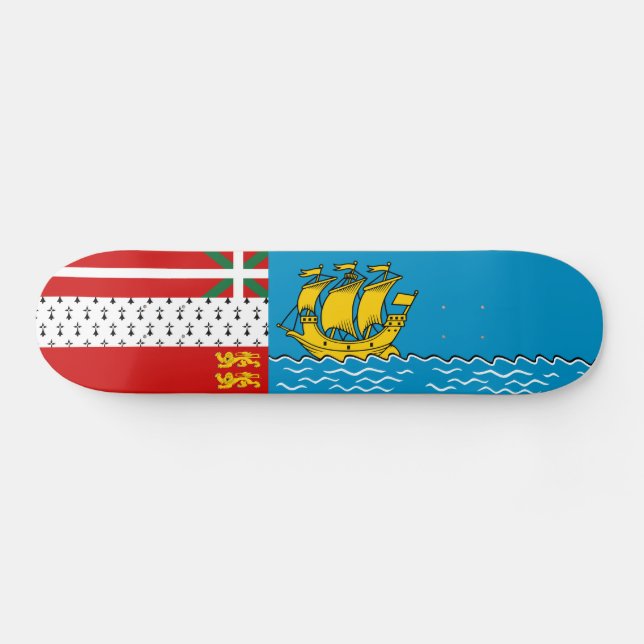 Skateboard Drapeau de Saint-Pierre-et-Miquelon (Horz)