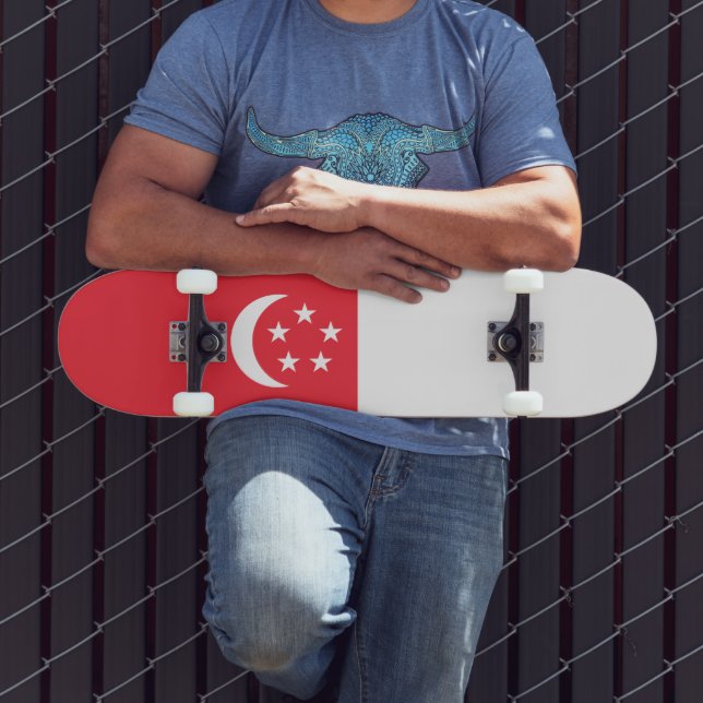 Skateboard Drapeau de Singapour (Extérieur 3)