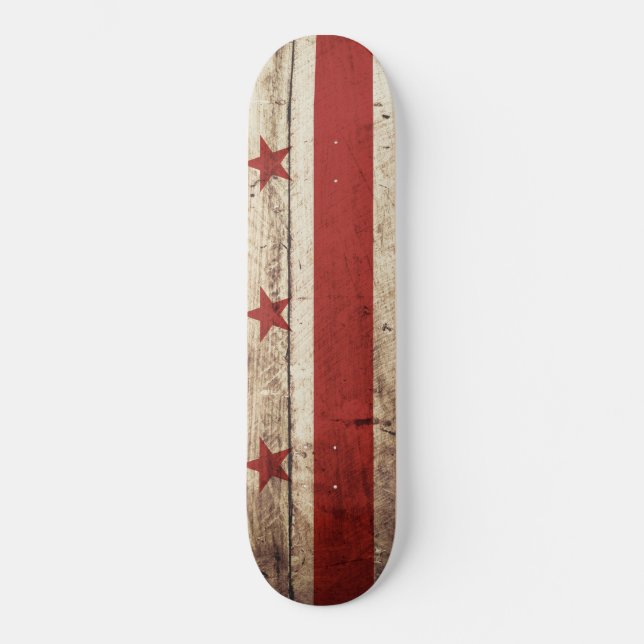 Skateboard Drapeau de Washington DC sur le vieux grain en (Recto)