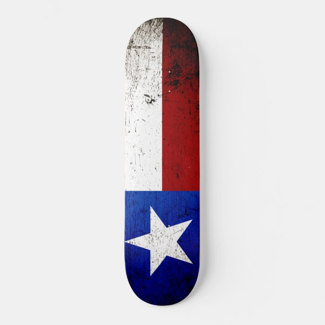 Skateboard Drapeau d'état du Texas Grunge noir (Recto)