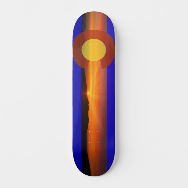 Skateboard Drapeau du Colorado - Colorado Mountains - 5280 Sk (Recto)