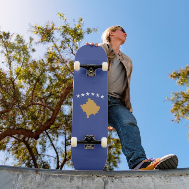 Skateboard drapeau du Kosovo (Extérieur 1)