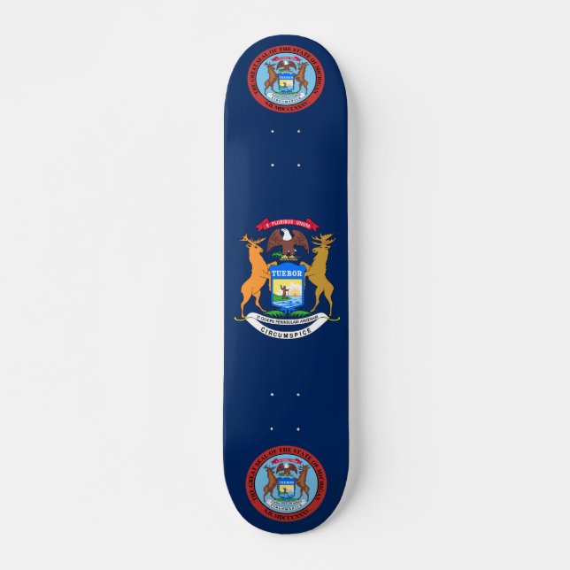 Skateboard Drapeau du Michigan (Devant)