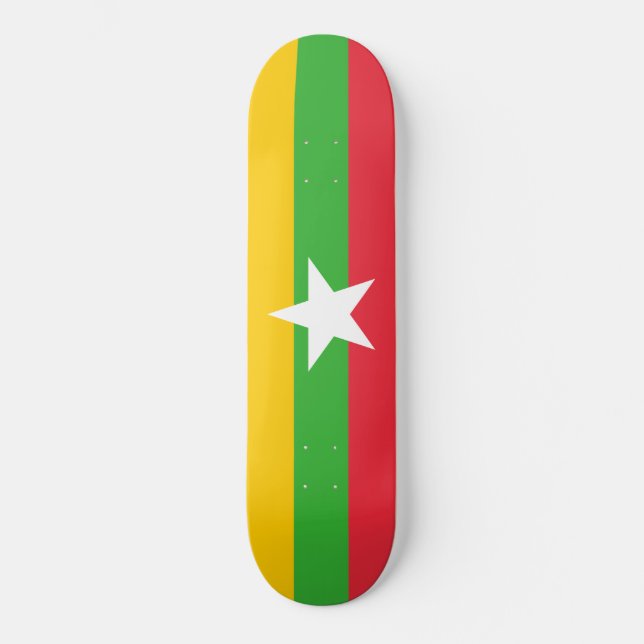 Skateboard Drapeau du Myanmar (Birmanie) (Recto)