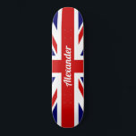 Skateboard Drapeau du Royaume-Uni / Union Jack | Personnalisé<br><div class="desc">NewParkLane - Skateboard personnalisé, avec le drapeau national du Royaume-Uni ; l'Union Jack. Facile à customiser à Zazzle avec votre propre texte pour un design personnalisé. Tous les styles de texte, couleurs, tailles peuvent être modifiés selon vos besoins. Consultez cette collection pour les articles correspondants. Avez-vous des souhaits particuliers en...</div>