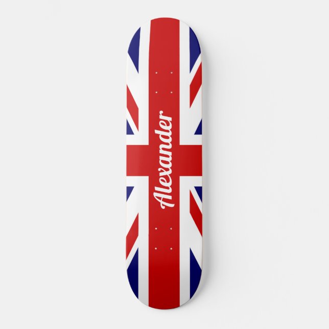 Skateboard Drapeau du Royaume-Uni / Union Jack | Personnalisé (Recto)