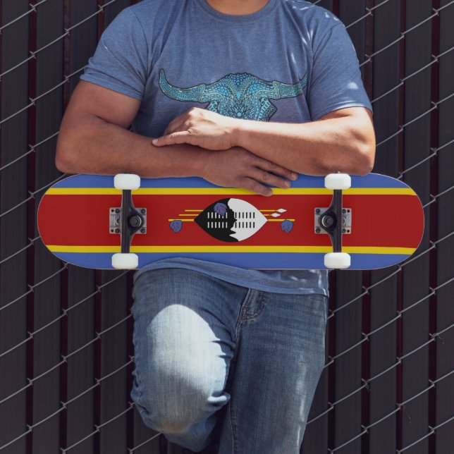 Skateboard drapeau du Swaziland (Extérieur 3)
