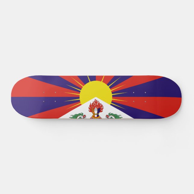 Skateboard Drapeau du Tibet libre (Horz)