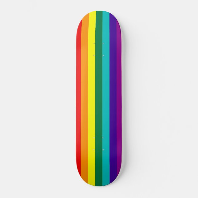Skateboard Drapeau Gay pride arc-en-ciel 7 bandes (Recto)